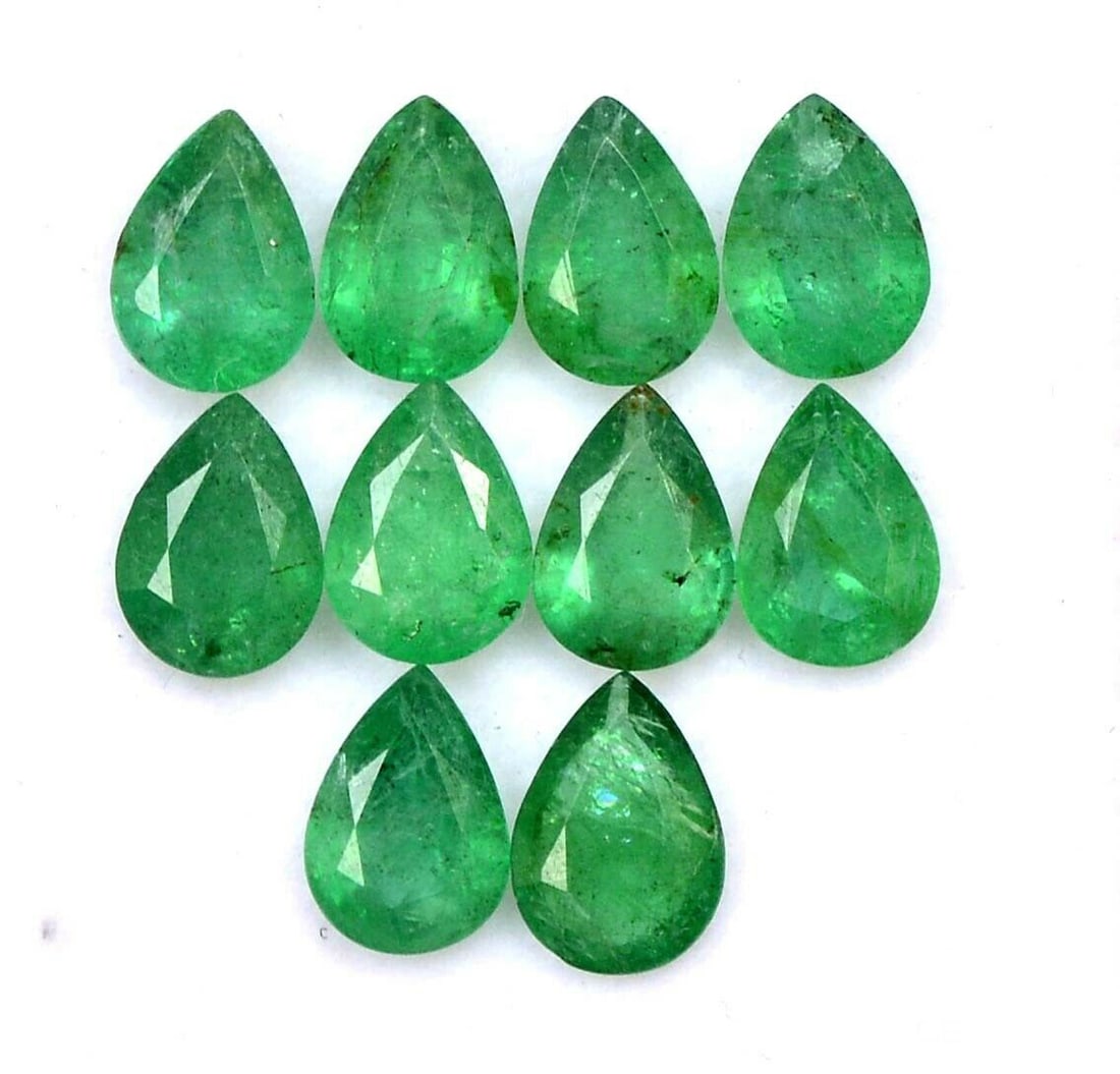 Emerald 7x5 MM Pear Faceted Cut 20 Pieces (1 of 4)