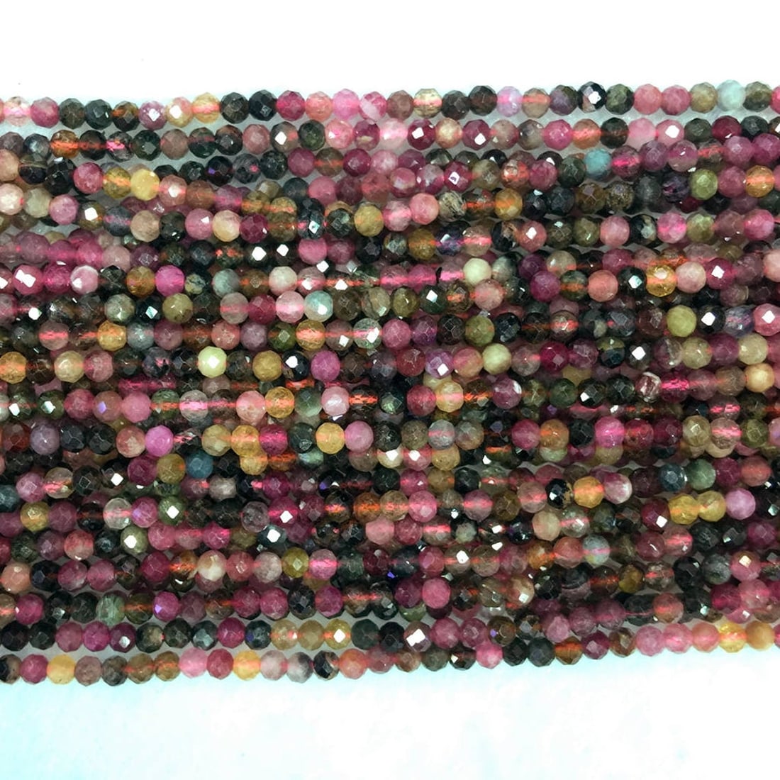 Natural Multi Tourmaline Gemstone 3 MM Round Faceted Cut Beads 10 Strand: Natural Multi Tourmaline Gemstone 3 MM Micro Round Faceted Cut Beads Rondelle 10 Strand 15.5 Inches Each Product Type : Loose Beads Strand Gemstone : Multi Tourmaline Beads Shape : Round Faceted Cut B