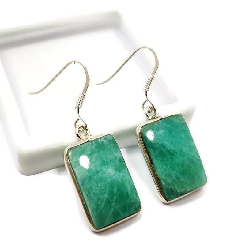AMAZONITE 92.5 STERLING SILVER EARRING (1 of 2)