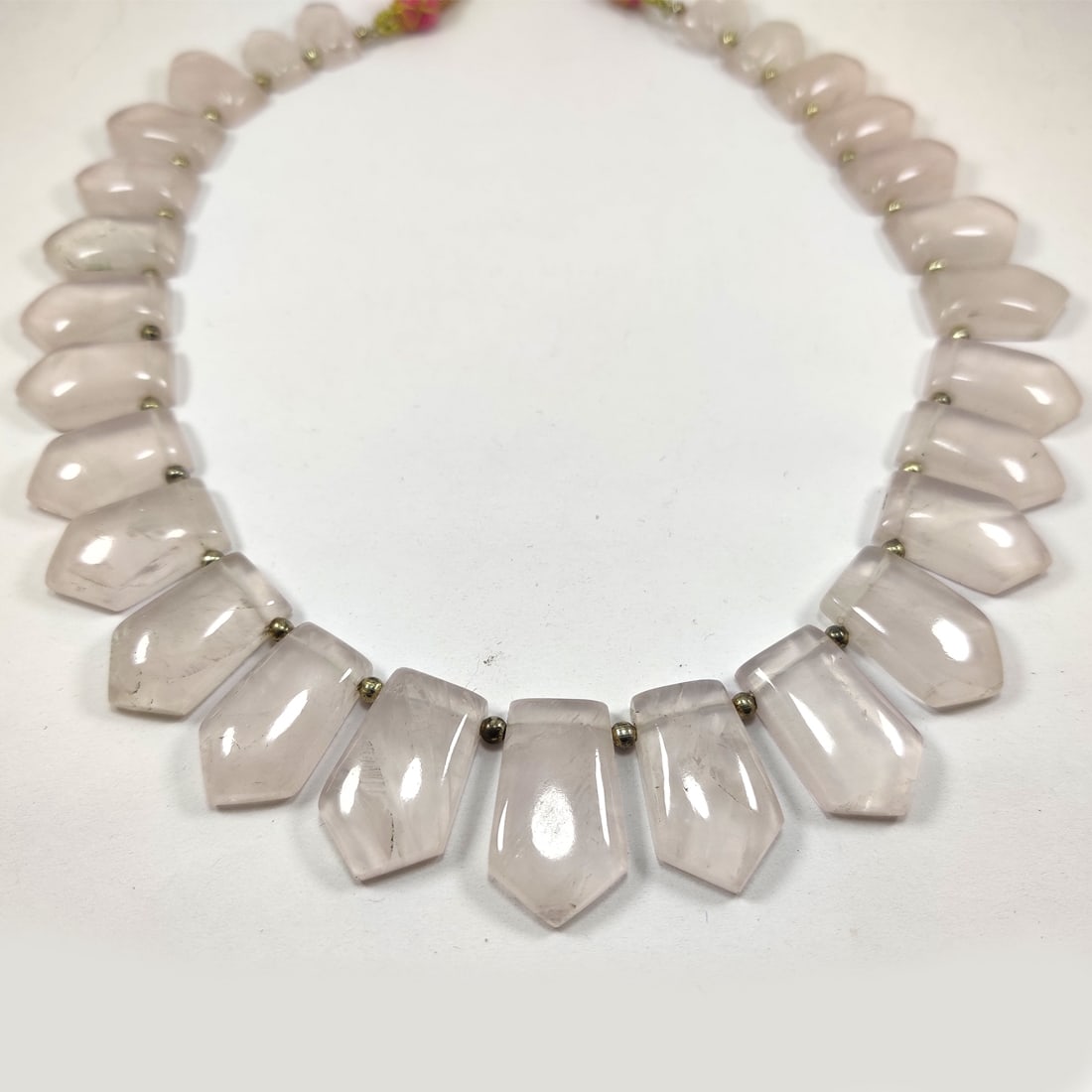 Natural Rose Quartz Gemstone Hand Carved Necklace (1 of 4)