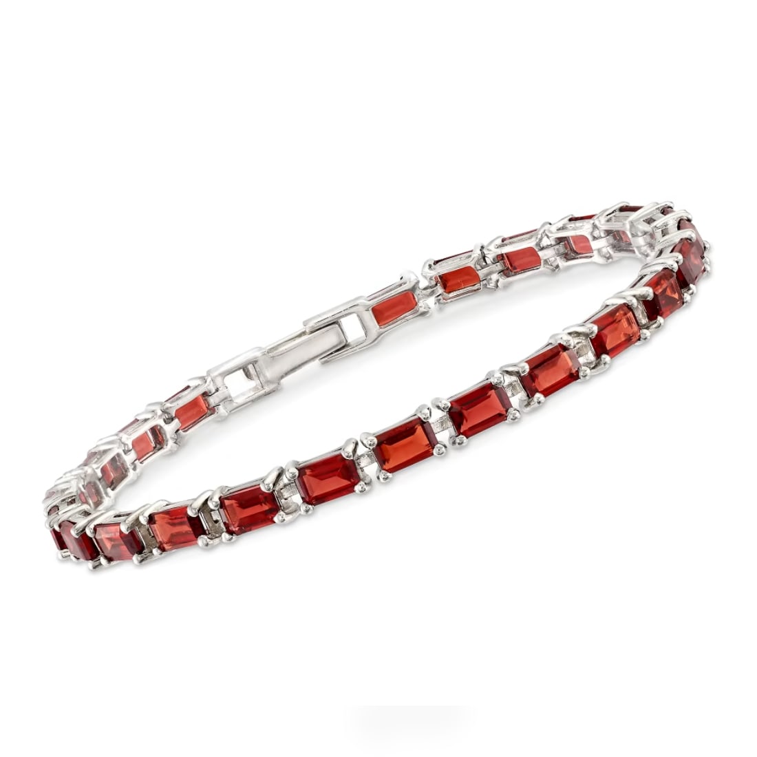 Garnet Gemstone 925 Sterling Silver Tennis Bracelet (1 of 2)