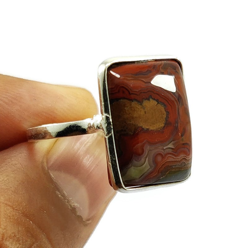 CRAZY LACE AGATE 925 STERLING SILVER RING (1 of 2)