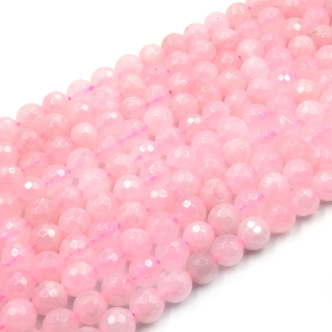 Natural Rose Quartz Gemstone 4 mm Round Micro Faceted Beads 10 Strand (1 of 3)