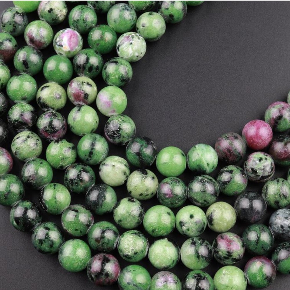 Natural Ruby zoisite Gemstone 6 mm Round Smooth Plain Beads 10 Strand (1 of 7)