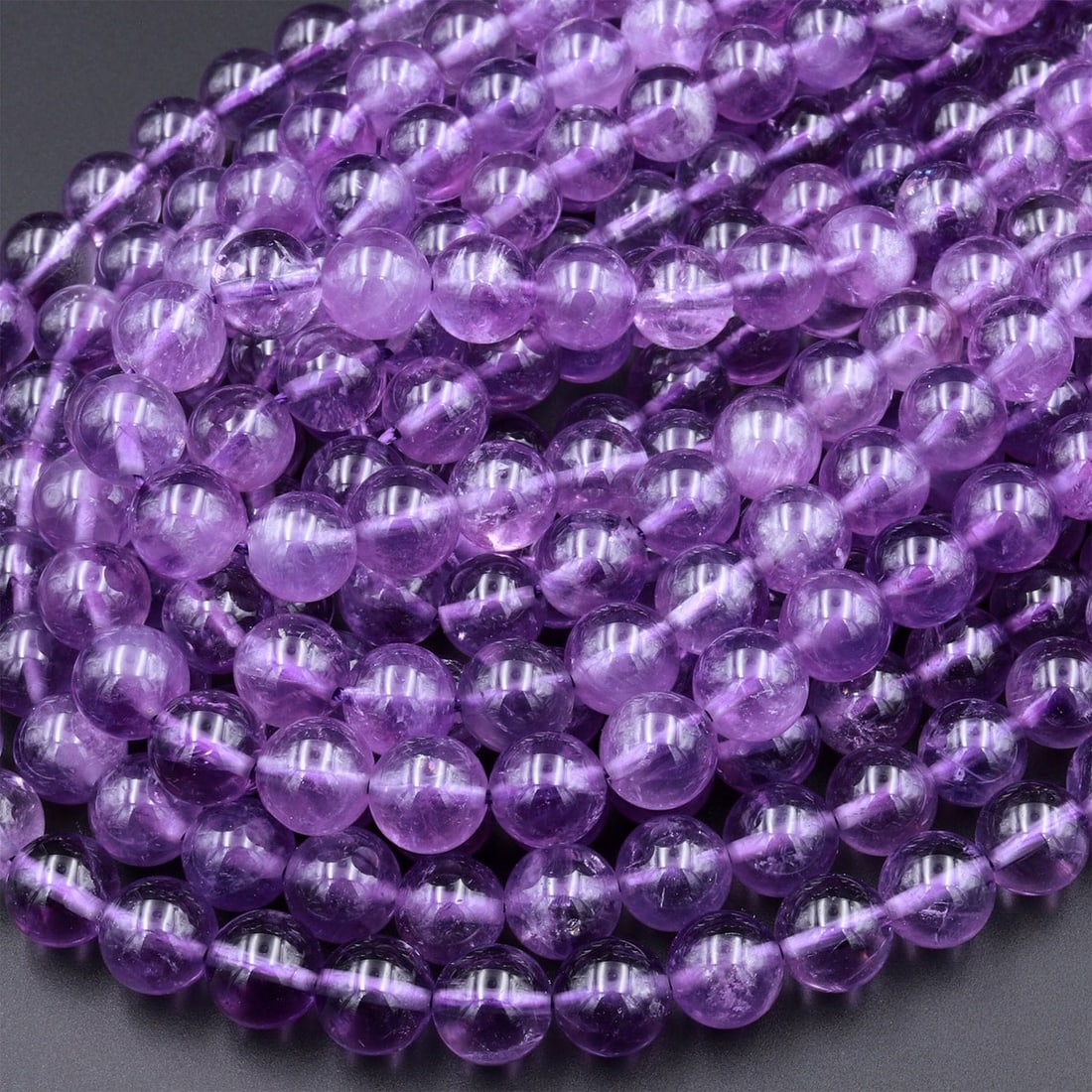 Natural African Amethyst Gemstone 4 mm Round Smooth Plain Beads 10 Strand (1 of 5)