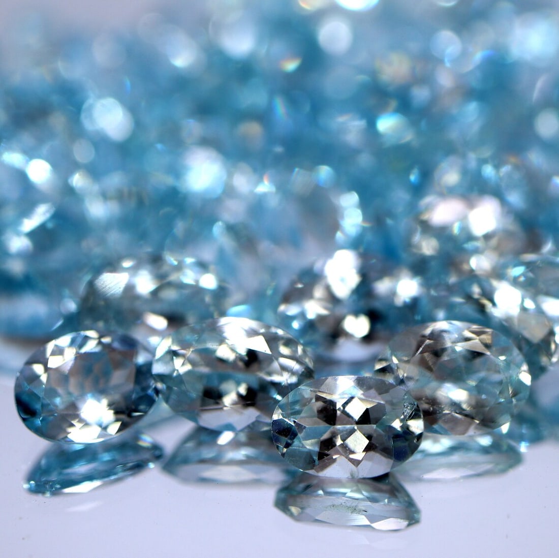 Aquamarine 5x4 MM Oval Faceted Cut 25 Pieces (1 of 3)