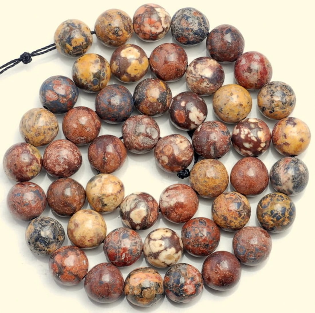 Natural Leopard Skin Jasper Gemstone 4 mm Round Smooth Plain Beads 10 Strand (1 of 4)