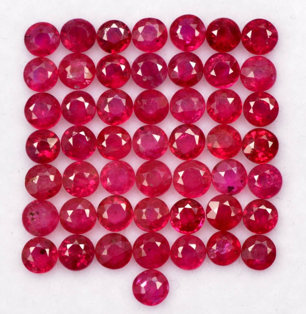 Ruby 3 MM Round Faceted Cut 20 Pieces (1 of 2)