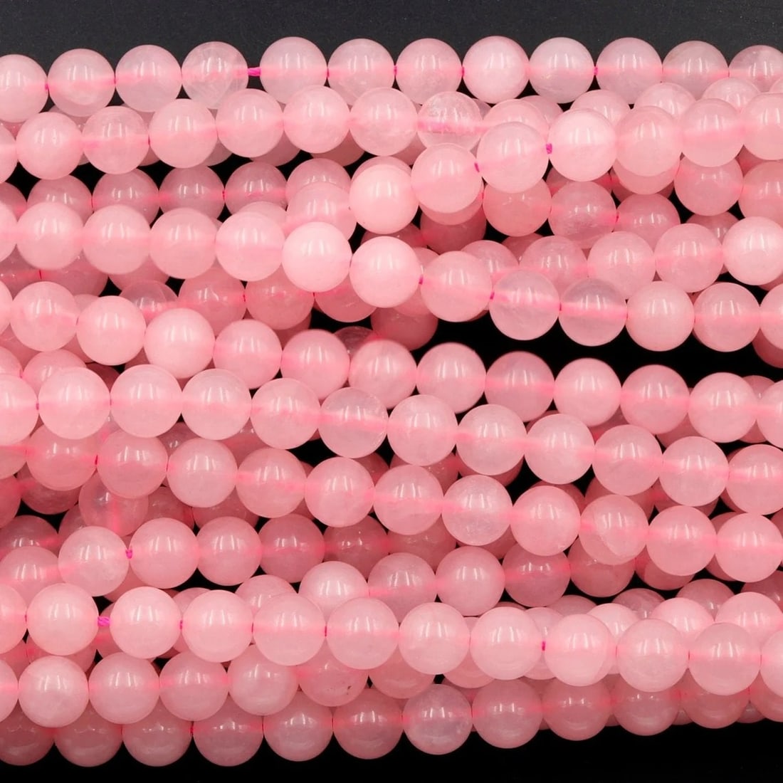 Natural Rose Quartz Gemstone 10 mm Round Smooth Plain Beads 10 Strand (1 of 7)