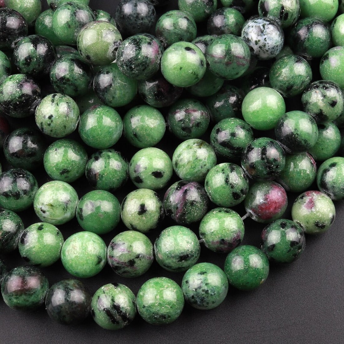 Natural Ruby zoisite Gemstone 4 mm Round Smooth Plain Beads 10 Strand (1 of 7)