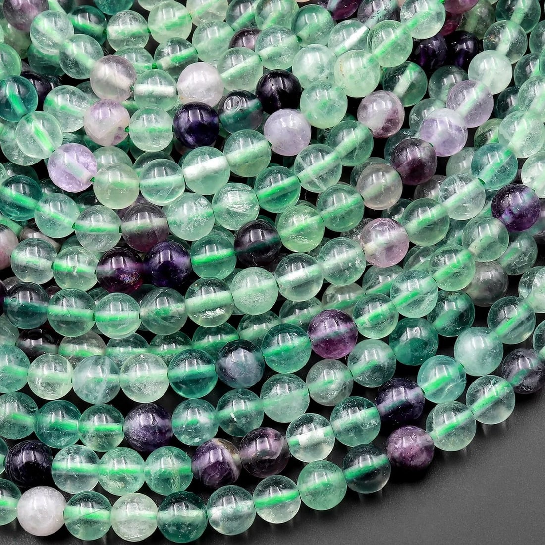 Natural Fluorite Gemstone 10 mm Round Smooth Plain Beads 10 Strand (1 of 4)