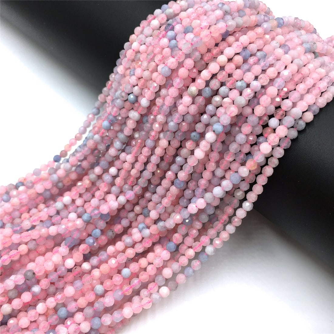 Natural Multi Color Morganite Gemstone 3 mm Round Micro Faceted Beads 10 Strand (1 of 3)