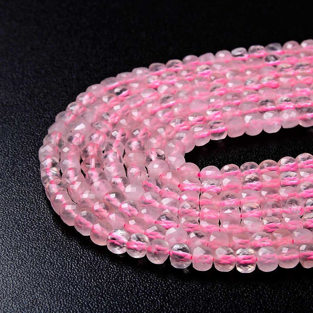 Natural Rose Quartz Gemstone 5 mm Cube Faceted Cut Beads 5 Strand (1 of 3)