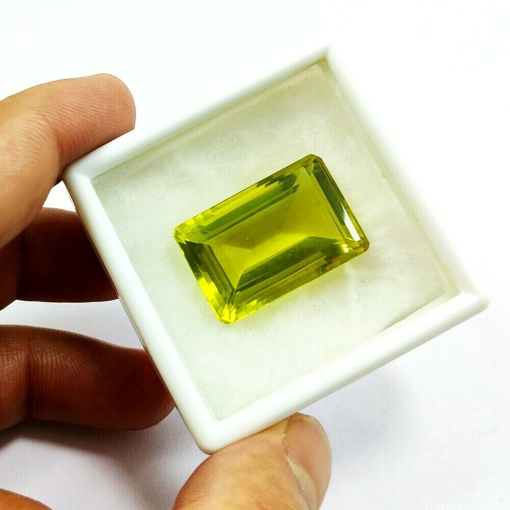 Natural Lemon Quartz Octagon Faceted Cut 42.5 Carats Gemstone (1 of 4)