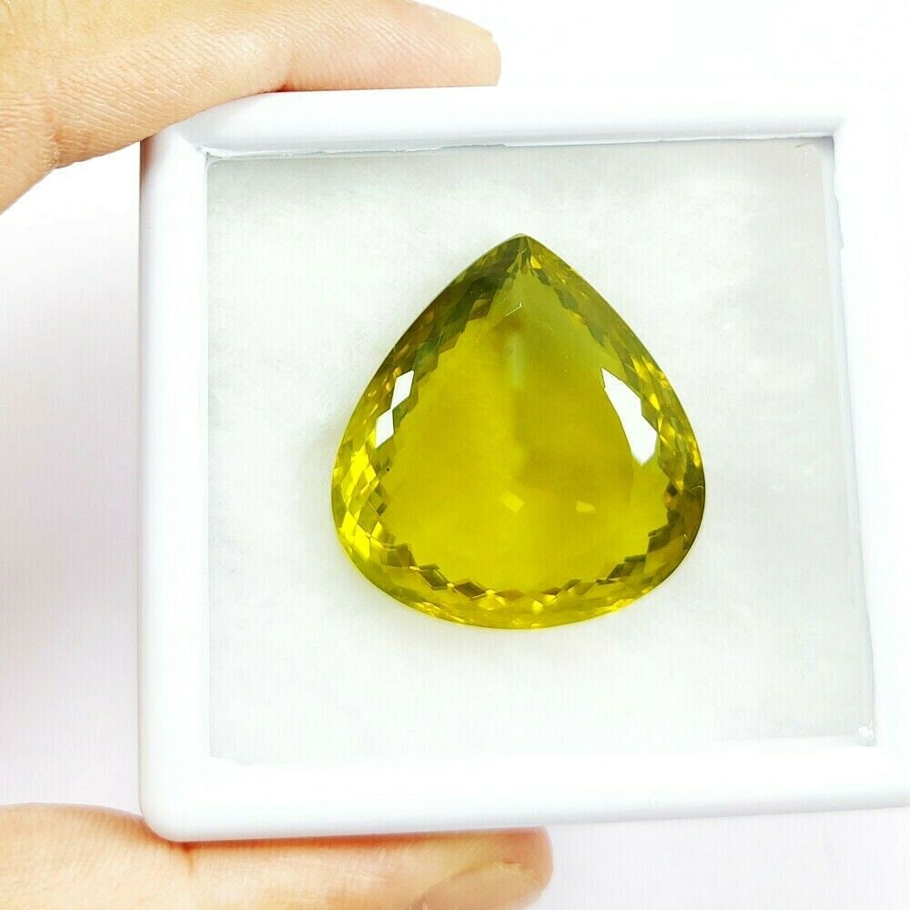 Natural Lemon Quartz Heart Faceted Cut 83.85 Carats Gemstone (1 of 5)