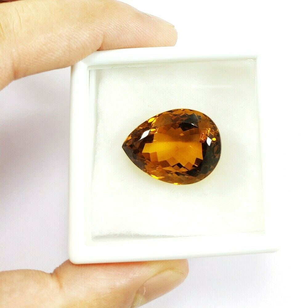 Natural Honey Quartz Pear Faceted Cut 36.55 Carats Gemstone (1 of 4)