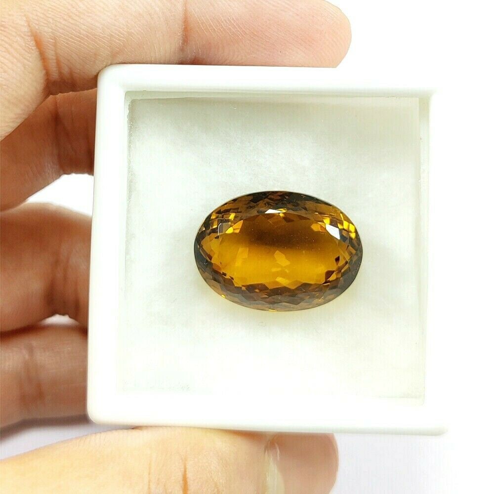 Natural Honey Quartz Oval Faceted Cut 34.5 Carats Gemstone (1 of 4)