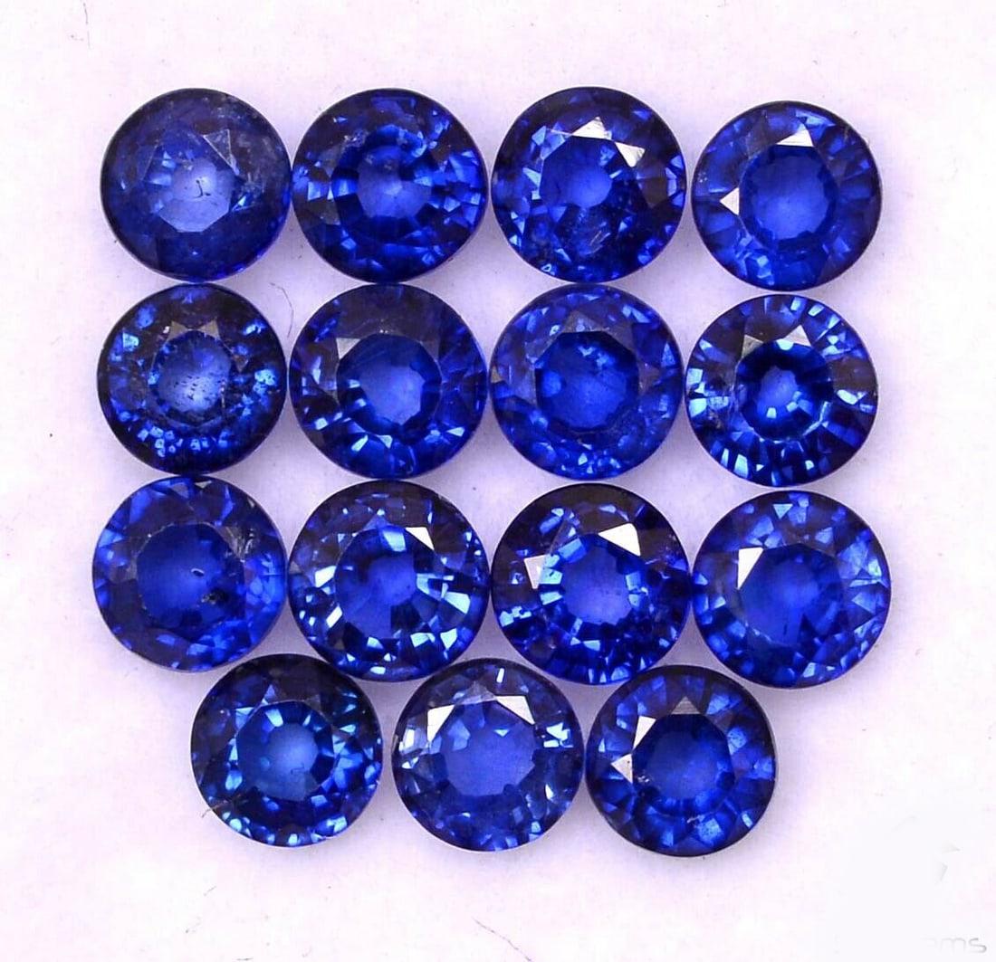 Blue Sapphire 4 MM Round Faceted Cut 25 Pieces (1 of 5)