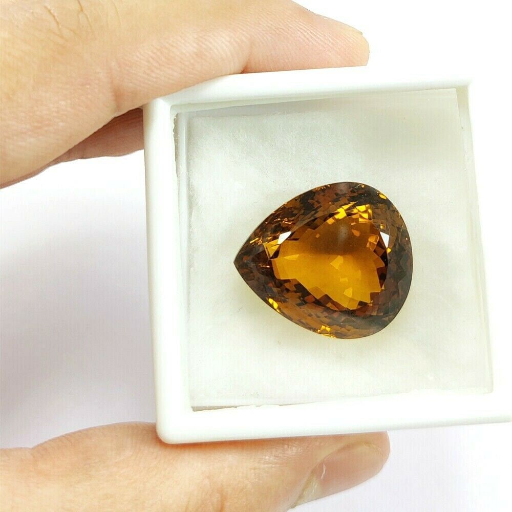 Natural Honey Quartz Pear Faceted Cut 53.25 Carats Gemstone (1 of 4)