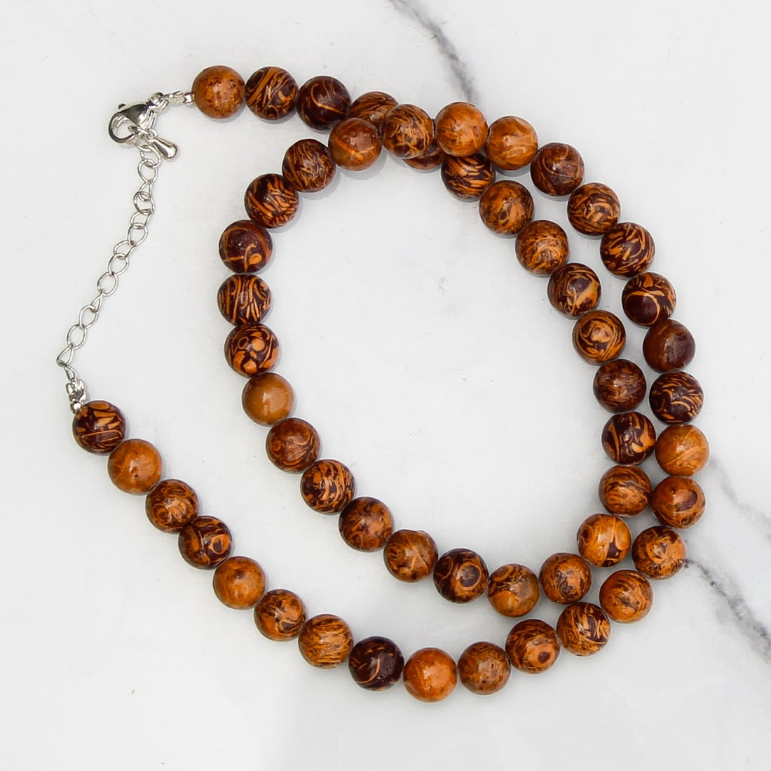 Natural Mariam Jasper 8 MM Round Smooth Beads Necklace (1 of 6)