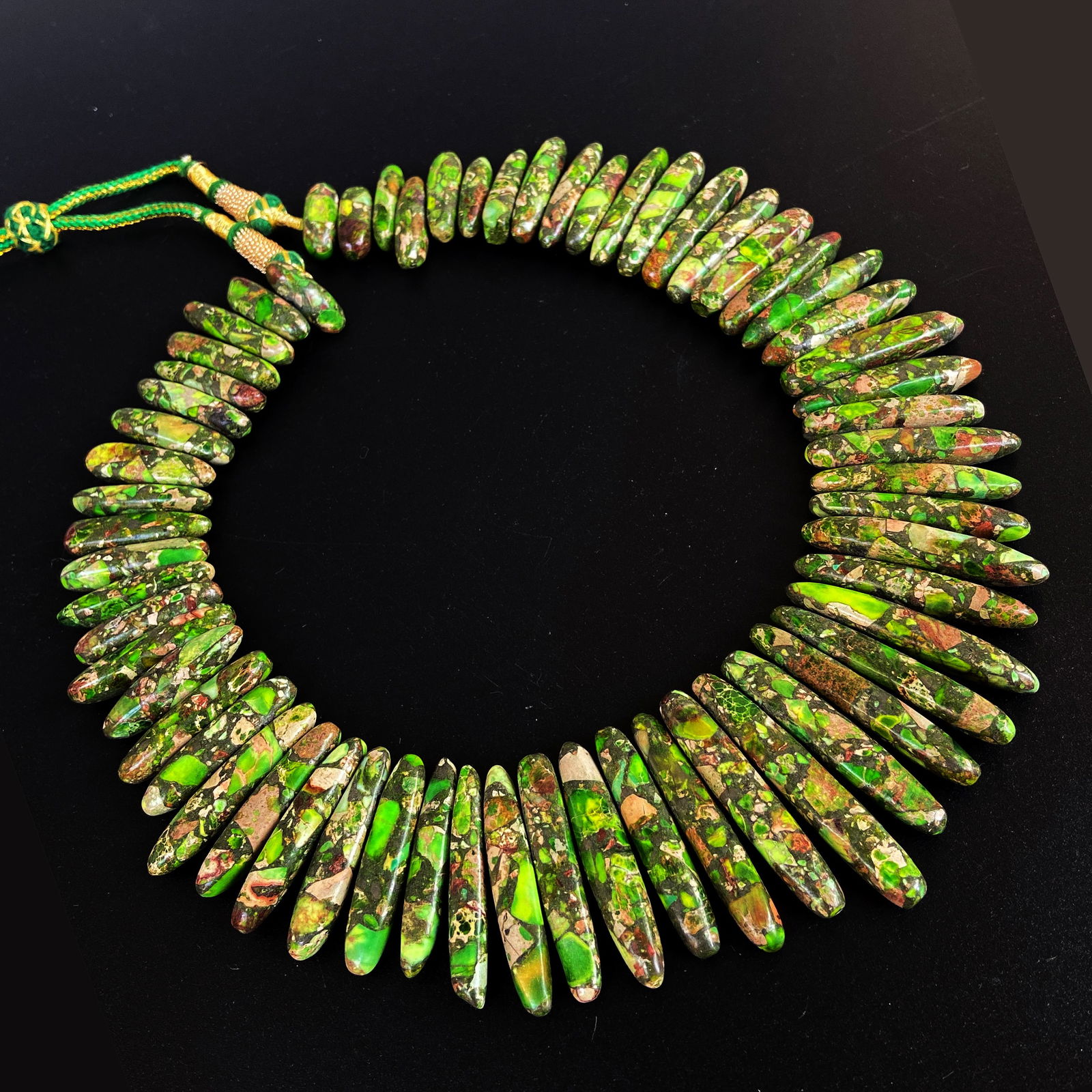 Natural Green Jasper Gemstone Hand Carved Necklace (1 of 6)