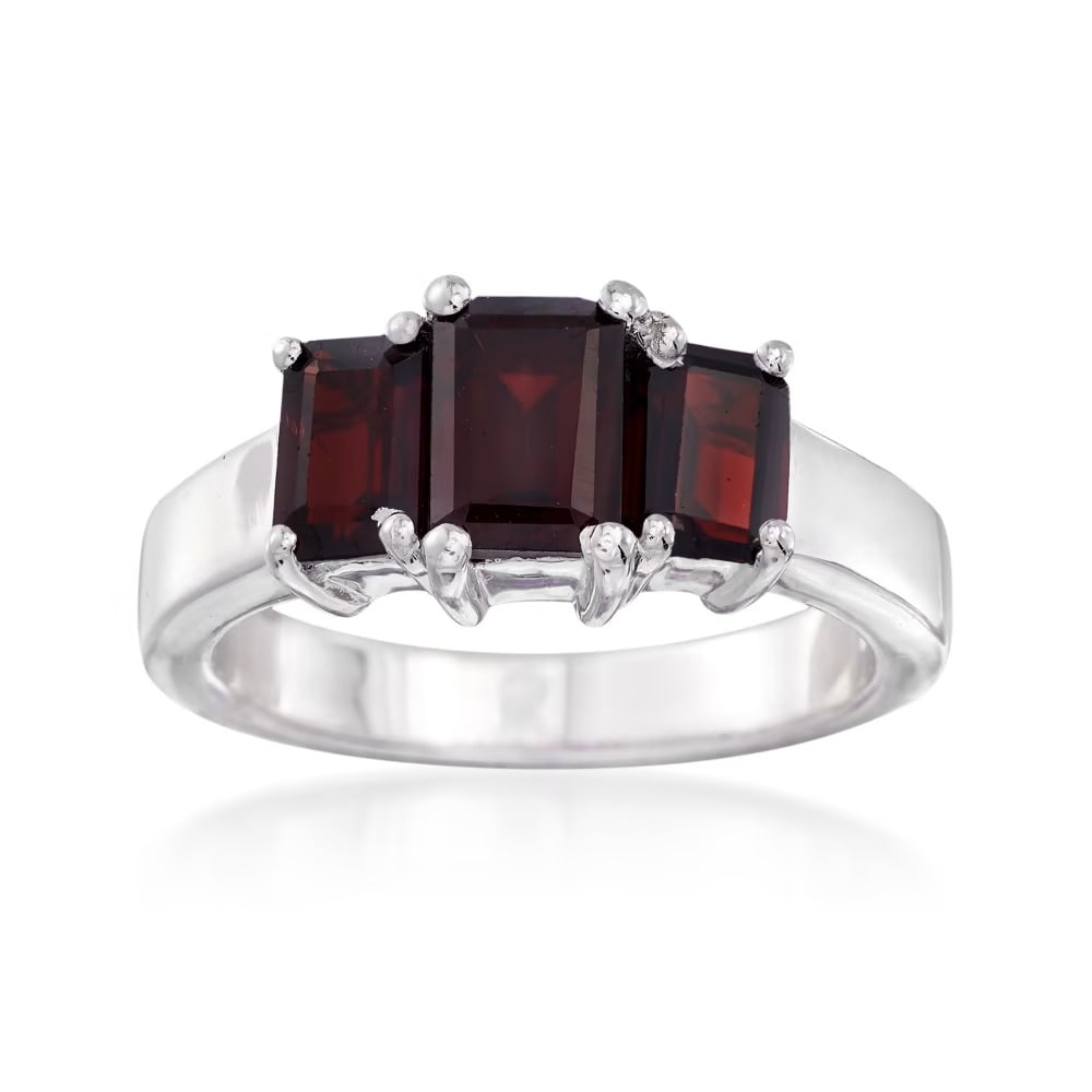 Natural Garnet Gemstone 925 Sterling Silver Ring (1 of 3)