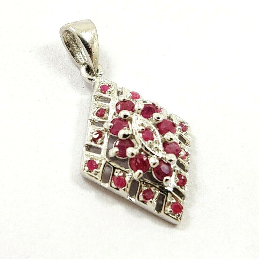 RUBY GEMSTONE 925 STERLING SILVER PENDANT (1 of 3)