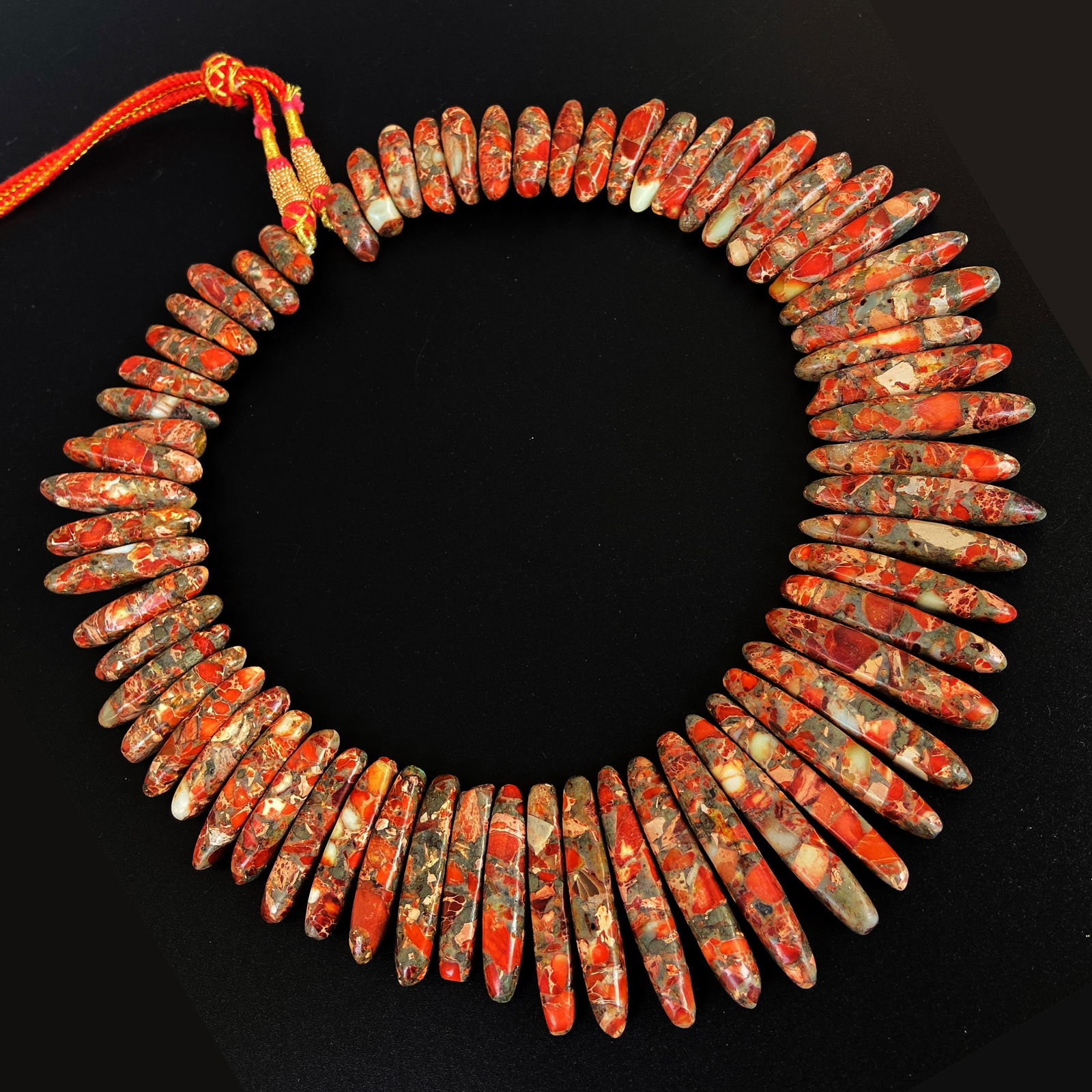 Natural Red Jasper Gemstone Hand Carved Necklace (1 of 4)