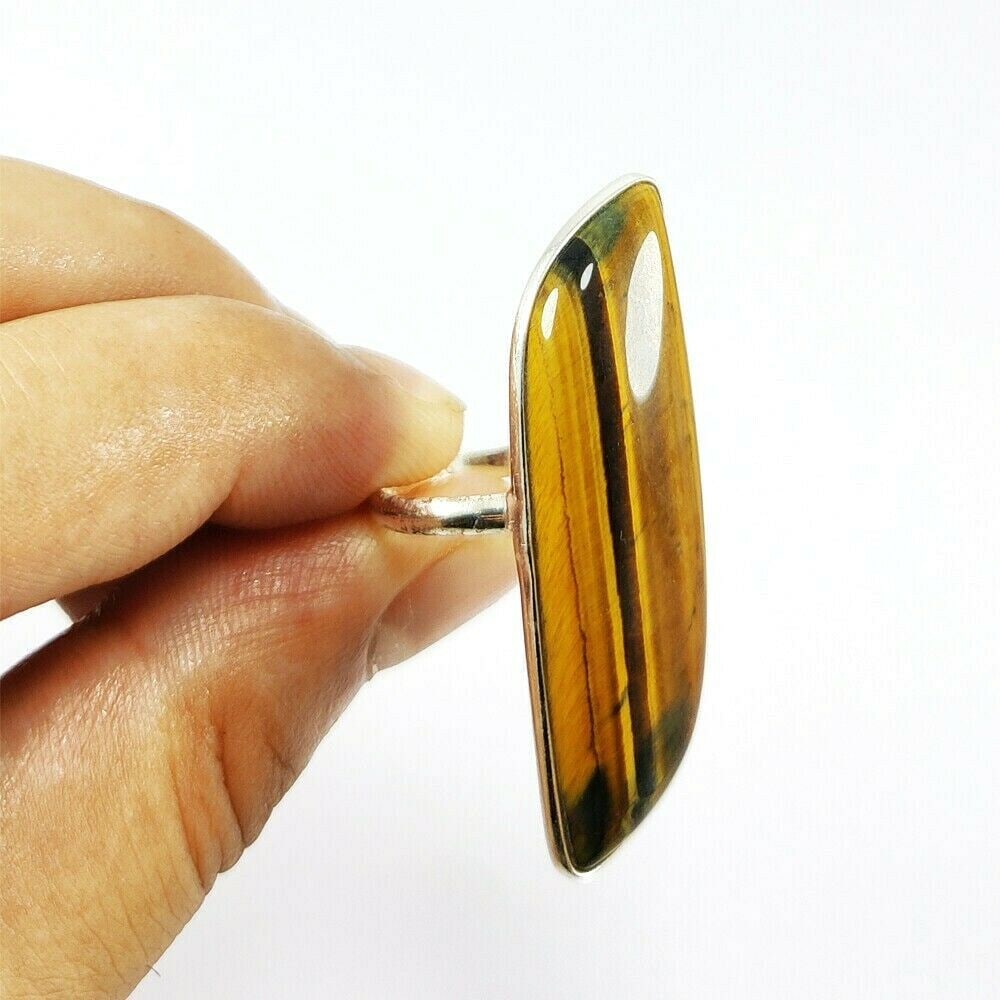TIGER'S EYE 925 STERLING SILVER RING (1 of 2)