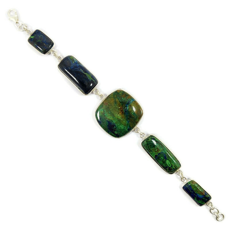 AZURITE MALACHITE 92.5 STERLING SILVER BRACELET (1 of 3)