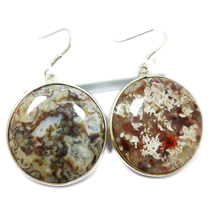 CRAZY LACE AGATE 92.5 STERLING SILVER EARRING (1 of 2)