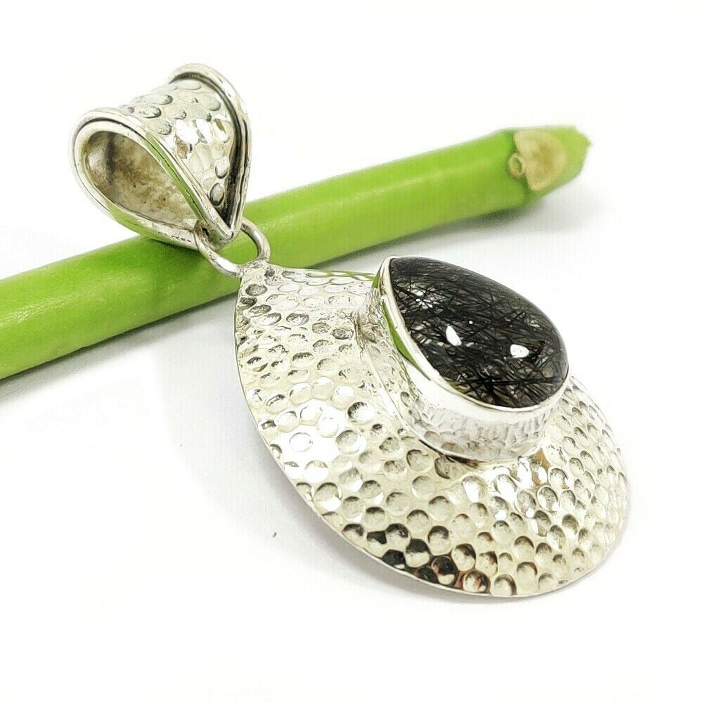 RUTILE NEEDLE GEMSTONE 925 STERLING SILVER PENDANT (1 of 3)