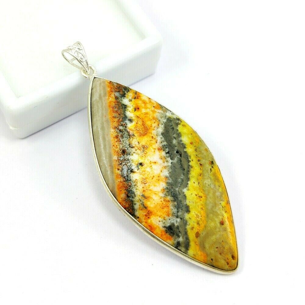 BUMBLEE BEE JASPER 925 STERLING SILVER PENDANT (1 of 2)
