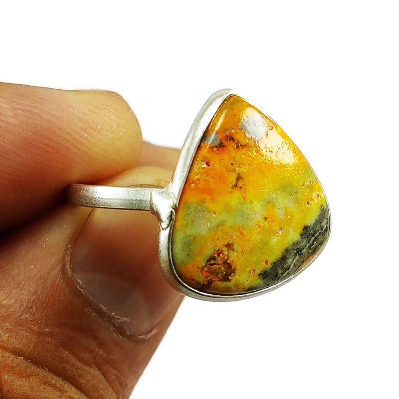 BUMBLE BEE JASPER 925 STERLING SILVER RING (1 of 2)