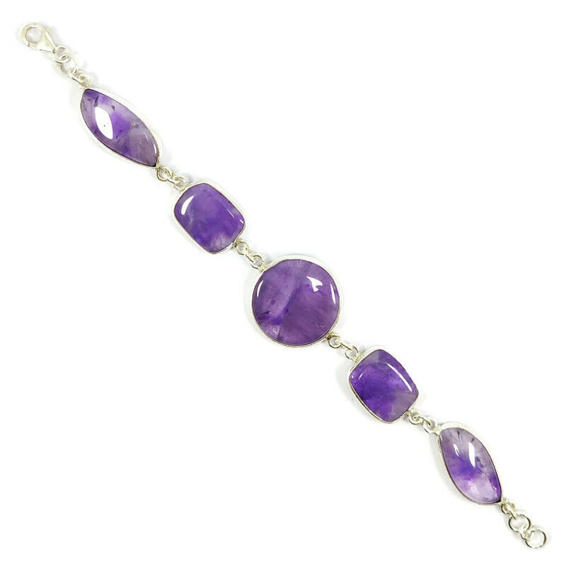 STAR AMETHYST 92.5 STERLING SILVER BRACELET (1 of 3)