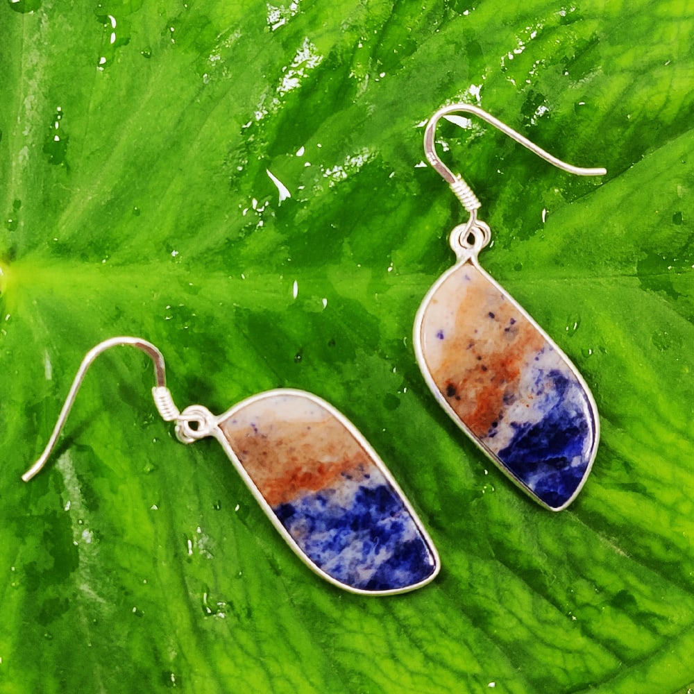SODALITE 92.5 STERLING SILVER EARRING (1 of 2)
