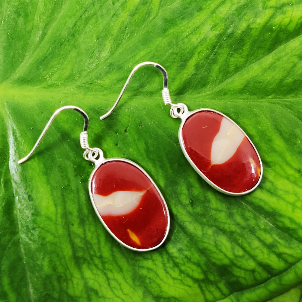 MOOKAITE JASPER 92.5 STERLING SILVER EARRING (1 of 2)