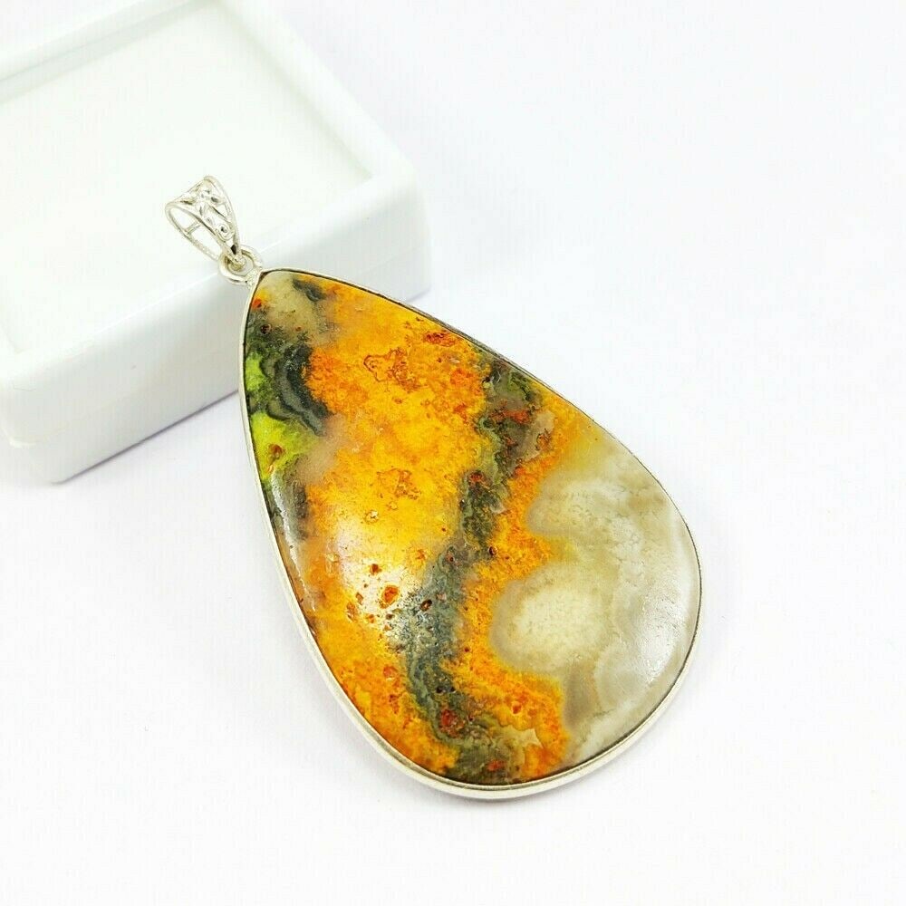 BUMBLEE BEE JASPER 925 STERLING SILVER PENDANT (1 of 2)