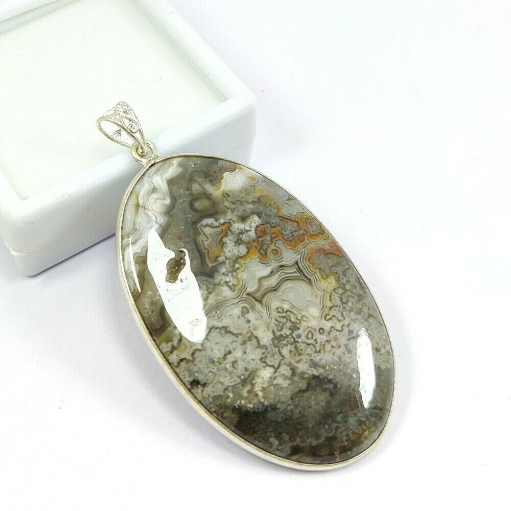 CRAZYLACE AGATE 925 STERLING SILVER PENDANT (1 of 2)