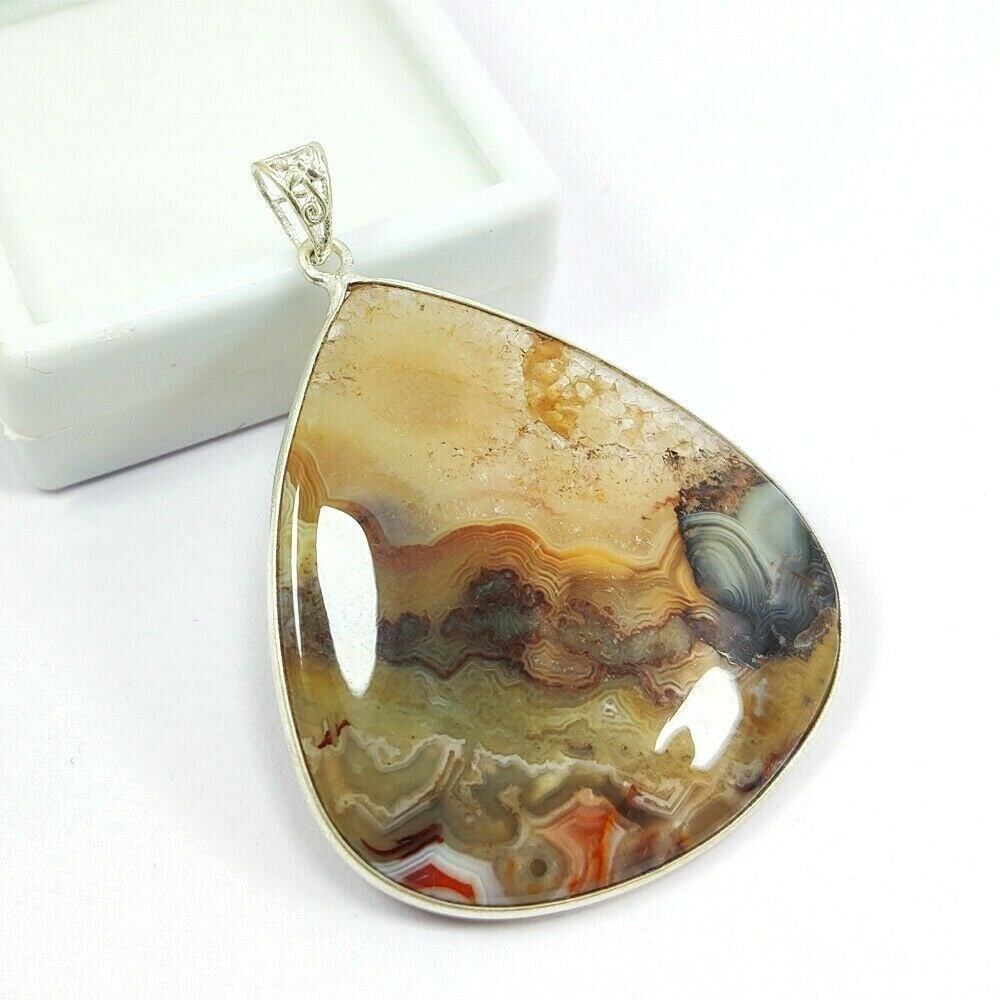 CRAZYLACE AGATE 925 STERLING SILVER PENDANT (1 of 2)