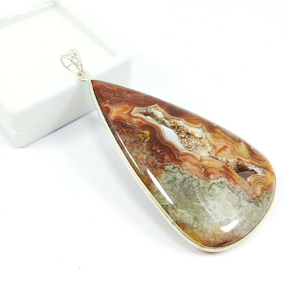 CRAZYLACE AGATE 925 STERLING SILVER PENDANT (1 of 2)
