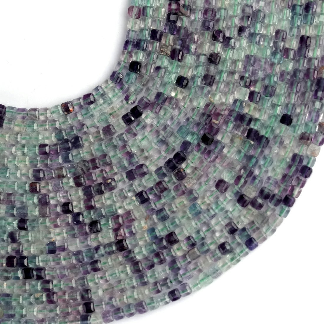 Natural Fluorite Gemstone 4 MM Micro Cube Faceted Beads 10 Strand (1 of 6)