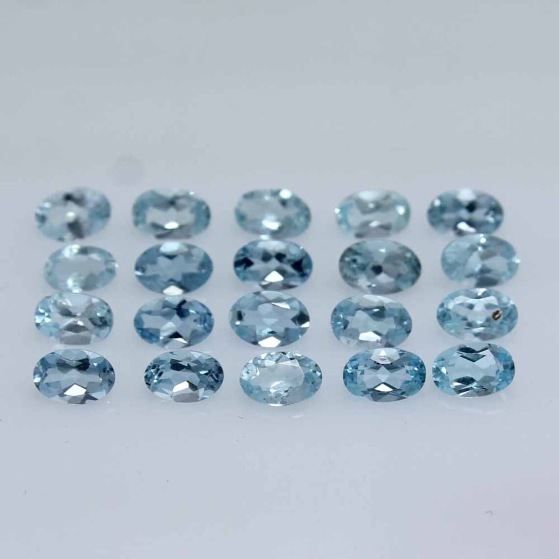 Aquamarine 6x4 MM Oval Faceted Cut 25 Pieces (1 of 4)
