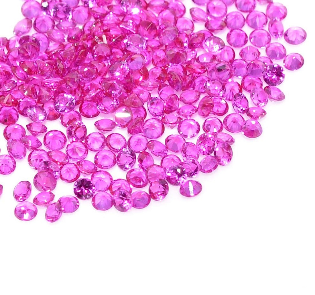 Pink Sapphire 1 MM Round Diamond Cut 250 Pieces (1 of 4)