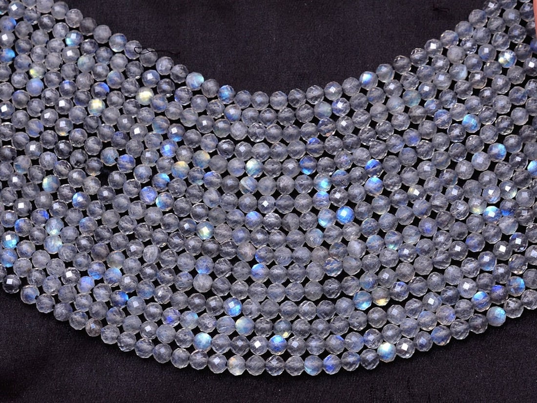 Natural Labradorite Gemstone 3 mm Round Micro Faceted Beads 10 Strand (1 of 3)