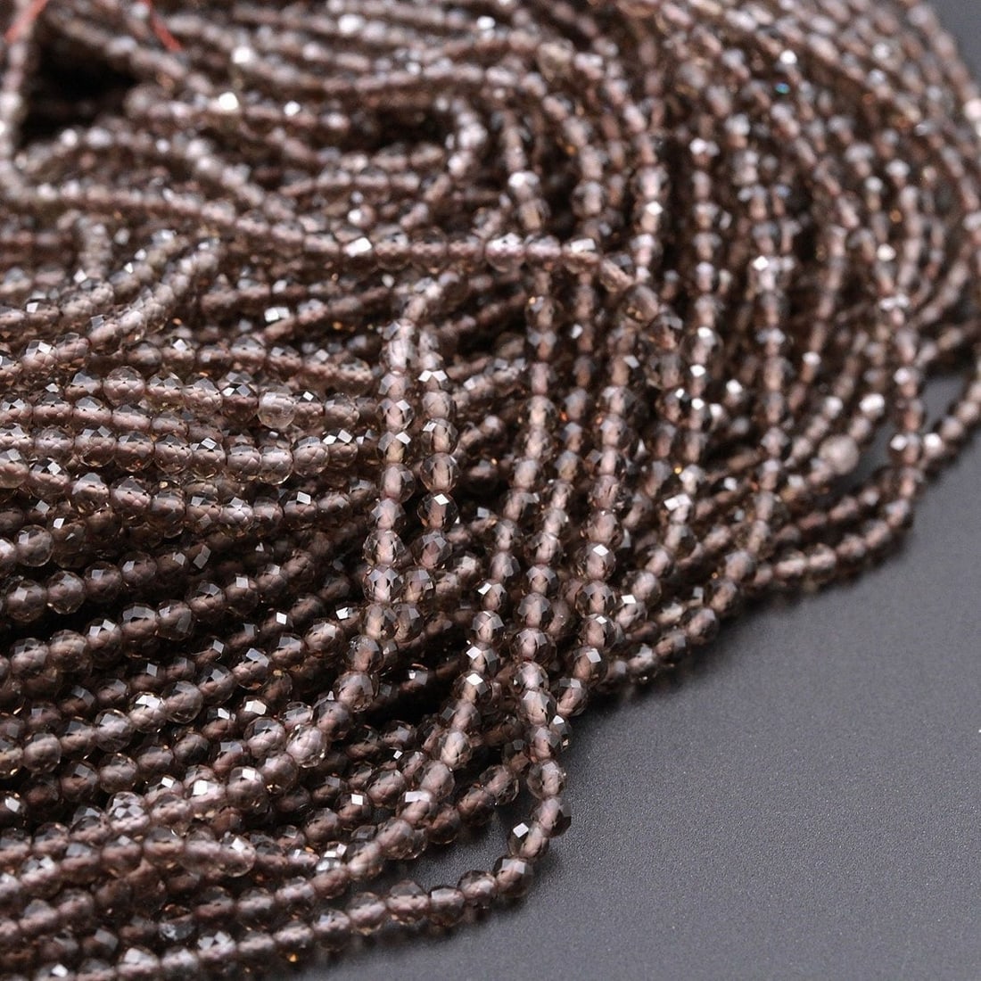 Natural Smoky Quartz Gemstone 3 mm Round Micro Faceted Beads 10 Strand: Natural Smoky Quartz Gemstone 3 mm Round Micro Faceted Beads 10 Strand Product Type : Loose Beads Strand Gemstone : Smoky Quartz Beads Shape : Round Micro Faceted Beads Size : 3 mm Quantity :