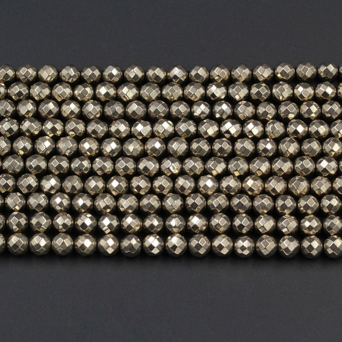 Natural Pyrite Gemstone 2 mm Round Faceted Cut Beads 10 Strand: Natural Pyrite Gemstone 2 mm Micro Round Faceted Cut Beads Rondelle 10 Strand 15.5 Inches Each Product Type : Loose Beads Strand Gemstone : Pyrite Beads Shape : Round Faceted Cut Beads Size : 2 mm