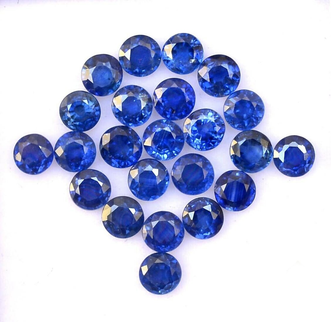 Blue Sapphire 4 MM Round Faceted Cut 25 Pieces (1 of 2)