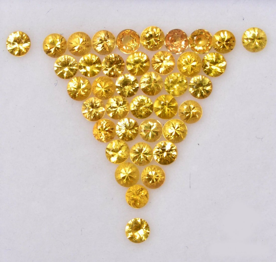 Yellow Sapphire 1.25 MM Round Diamond Cut 250 Pieces (1 of 5)