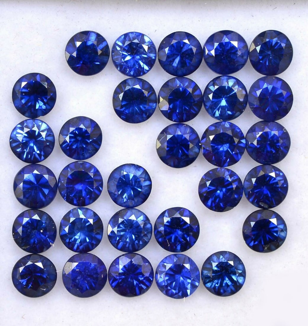 Blue Sapphire 3.5 MM Round Faceted Cut 50 Pieces (1 of 5)
